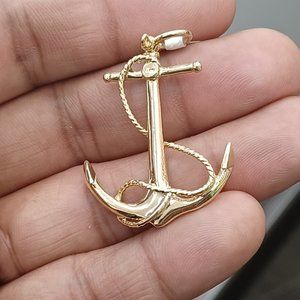 14kt real gold anchor pendant